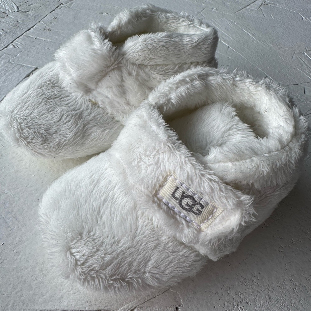 UGG Plush Cream Baby Slippers